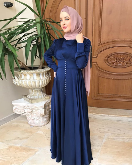 Abaya Dubai Silky Satin Muslim Dress Islam Dress Abayas Women Vestidos Robe Longue Vetement Femme Musulman De Mode