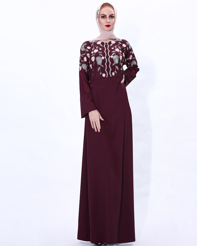 5colors Abayas Embroidery Abaya Hijab Muslim Dress female Caftan Islamic Kaftan Robe Musulman Abaya