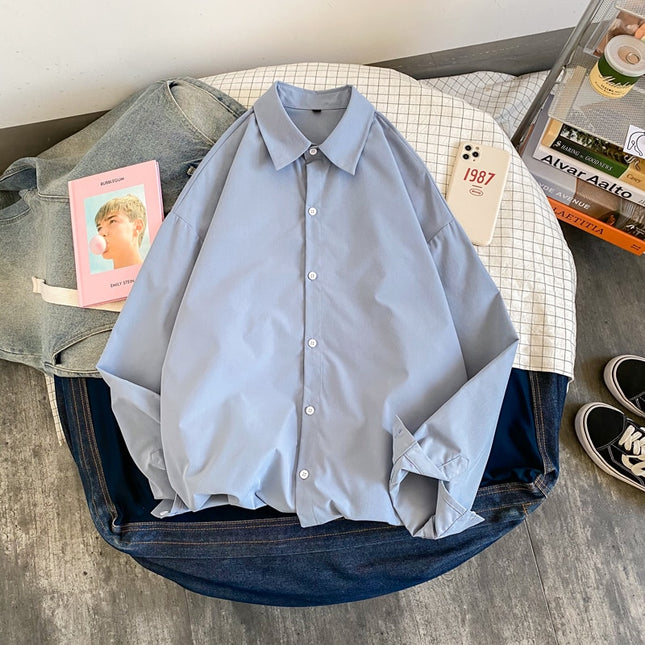 Stylish Men's Harajuku Button Up Shirts for Summer Streetwear