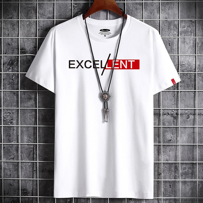 T Shirt for Men Clothing  Newest Fitness White Anime O Neck Man T-shirt For Male Oversized S-6XL New Men T-shirts Goth Punk