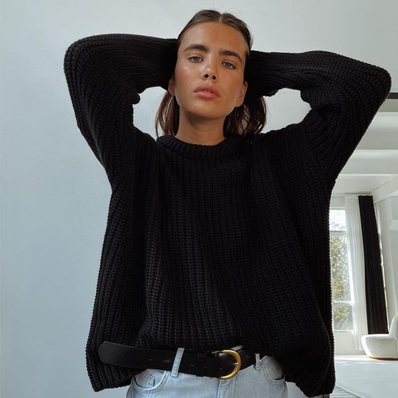 Autumn Winter Knitted Sweaters Sweaters for Women Fashion Long Sleeve Pullover Sweater Oversized Christmas Clothes