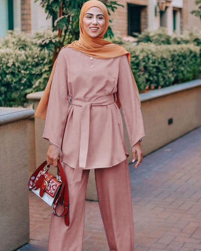 2 Pieces Dubai Abaya Hijab Muslim Dress Women Kaftan Islamic Clothing Grote Maten Dames Kleding Ensemble Femme Musulmane