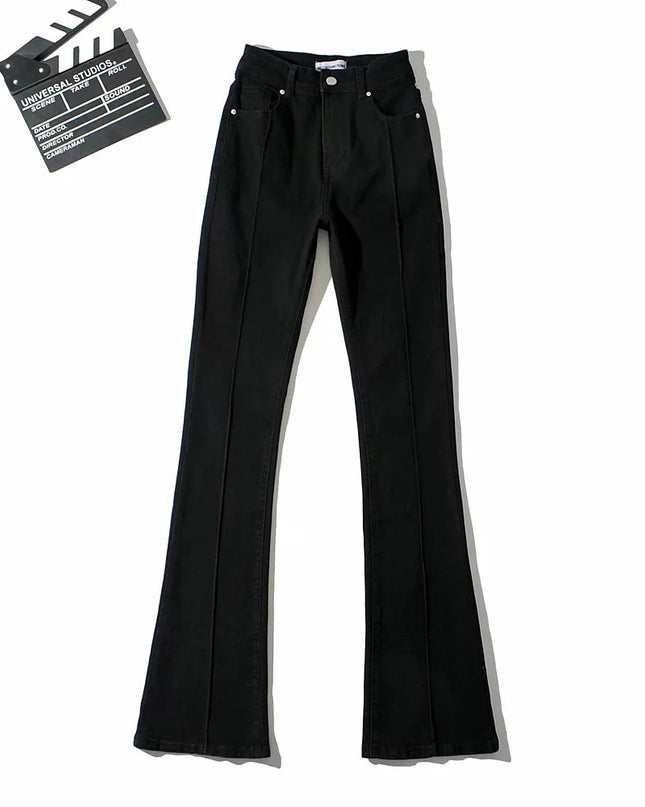 Fashion Hollow Flare Pants Denim Jeans for Woman High Waist Bottom Streetwear Long Trousers Pants Jeans Bodycon