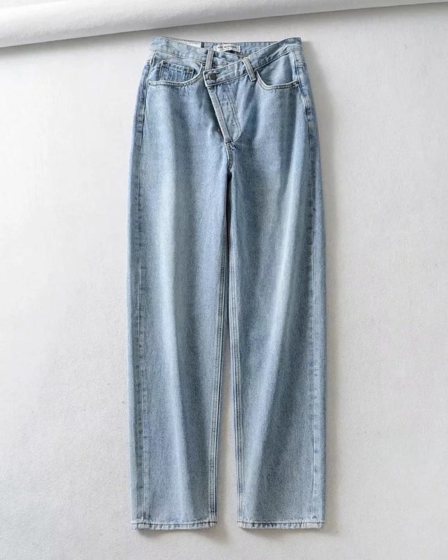 Cryptographic Irregular Fashion Denim Wide Leg Pants High Waist Jeans for Women Streetwear Harajuku Loose Long Boyfriend Jeans
