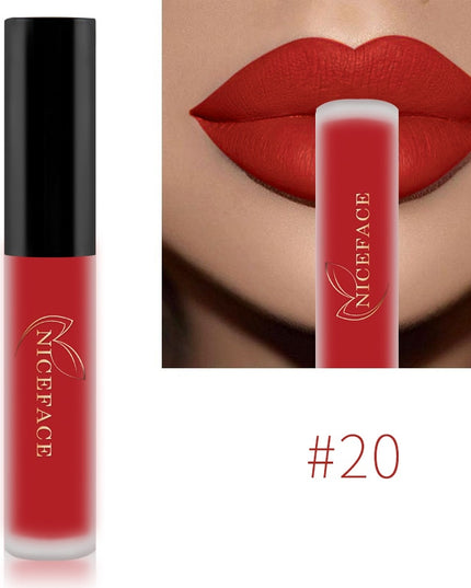NICEFACE Nude Liquid Lipsticks Waterproof Velvet Matte Lip Gloss Long Lasting Non-stick Cup Lip Tint Makeup Pigment Cosmetics