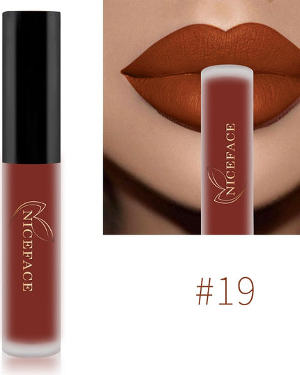 NICEFACE Nude Liquid Lipsticks Waterproof Velvet Matte Lip Gloss Long Lasting Non-stick Cup Lip Tint Makeup Pigment Cosmetics