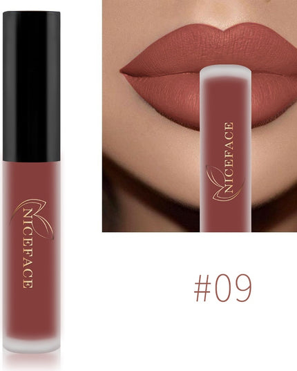 NICEFACE Nude Liquid Lipsticks Waterproof Velvet Matte Lip Gloss Long Lasting Non-stick Cup Lip Tint Makeup Pigment Cosmetics