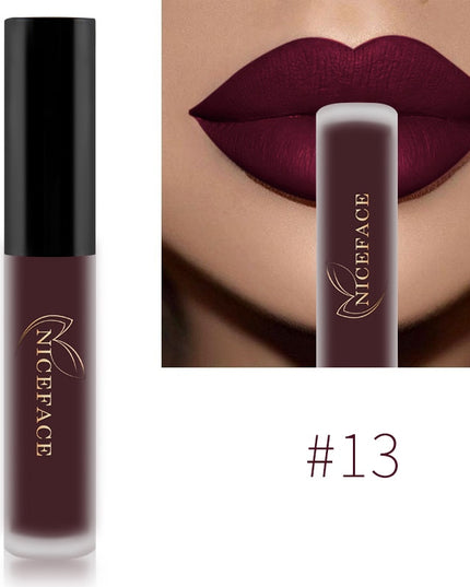 NICEFACE Nude Liquid Lipsticks Waterproof Velvet Matte Lip Gloss Long Lasting Non-stick Cup Lip Tint Makeup Pigment Cosmetics