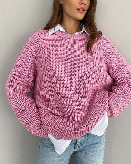 Autumn Winter Knitted Sweaters Sweaters for Women Fashion Long Sleeve Pullover Sweater Oversized Christmas Clothes
