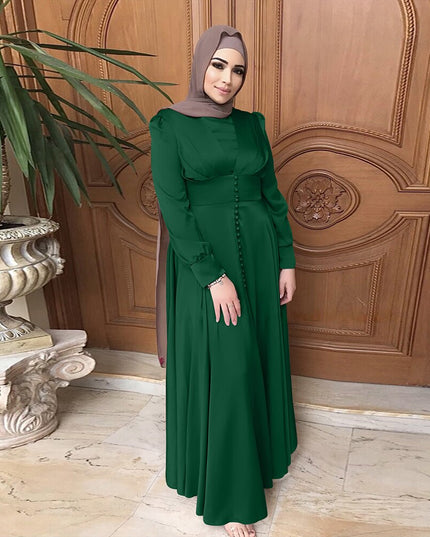 Abaya Dubai Silky Satin Muslim Dress Islam Dress Abayas Women Vestidos Robe Longue Vetement Femme Musulman De Mode