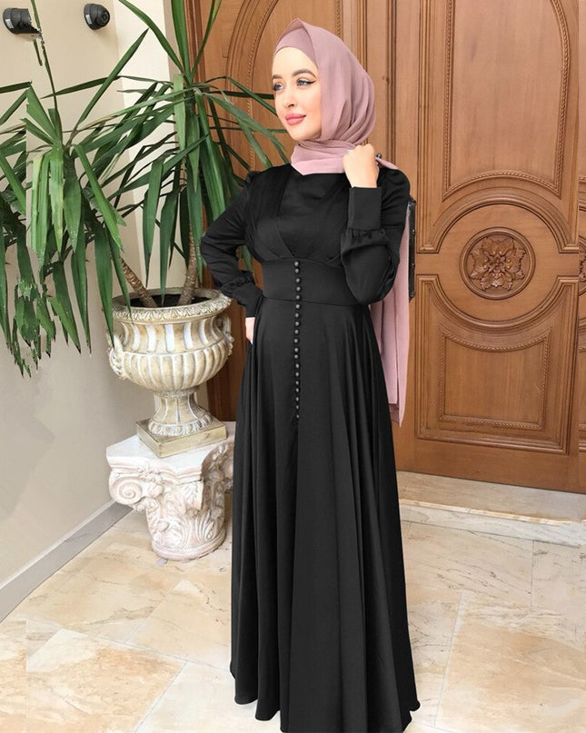 Abaya Dubai Silky Satin Muslim Dress Islam Dress Abayas Women Vestidos Robe Longue Vetement Femme Musulman De Mode