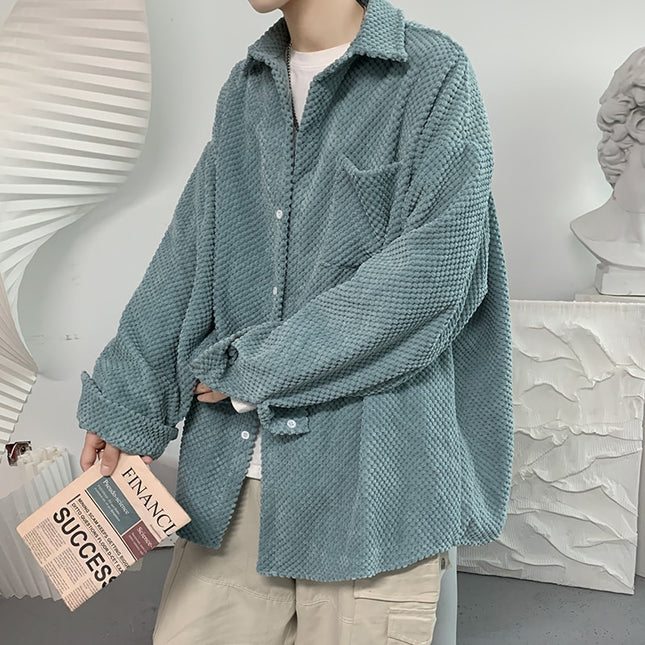 Men Harajuku Long Sleeve Causal Shirts 2023 Mens Vintage Japanese Streetwear Shirts Male Korean Fashion Solid Y2k Shirt