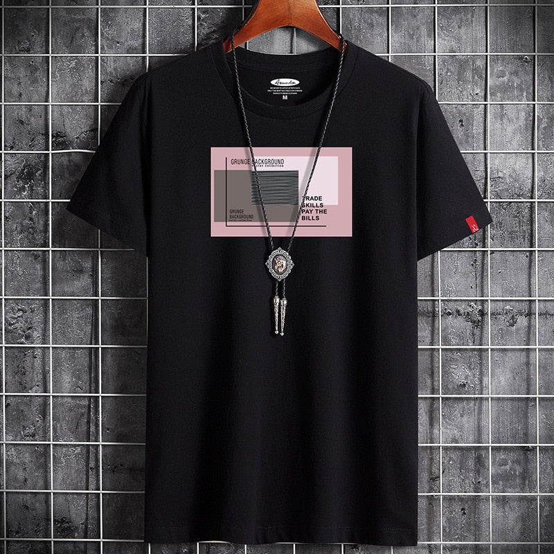 T-shirt For Man Fitness Black O Neck Male Oversized S-6XL New Men T-shirts Anime Newest T Shirt for Men Clothing Goth Punk