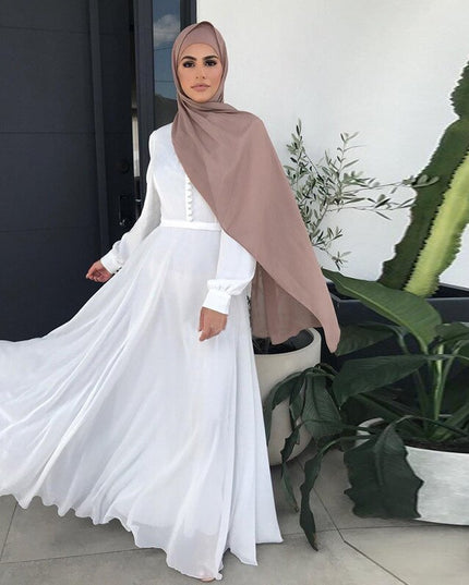 Djellaba Muslim Dress Big Swing Abaya Elegant Long Muslim Abayas Women Modest Wear Clothing EID Robes Belt