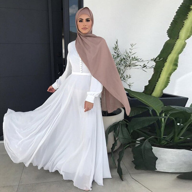 Djellaba Muslim Dress Big Swing Abaya Elegant Long Muslim Abayas Women Modest Wear Clothing EID Robes Belt
