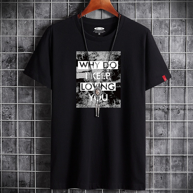 New T Shirt for Men Summer  Harajuku Graphic Oversized Goth Punk Manga Vintage Hip Hop Couples Matching Anime Men Clothing