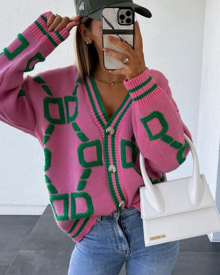 Autumn Winter Knitted Button Up Loose Cardigan Sweater Women Long Sleeve Tops Oversized Sweaters Warm Sueters Coat