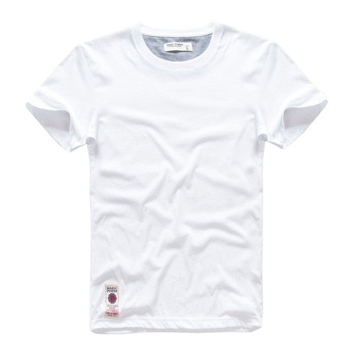 Men's t-shirt New Summer cotton white solid t shirt men causal o-neck basic tshirt male high quality classical tops