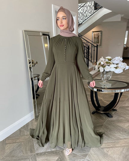 Djellaba Muslim Dress Big Swing Abaya Elegant Long Muslim Abayas Women Modest Wear Clothing EID Robes Belt