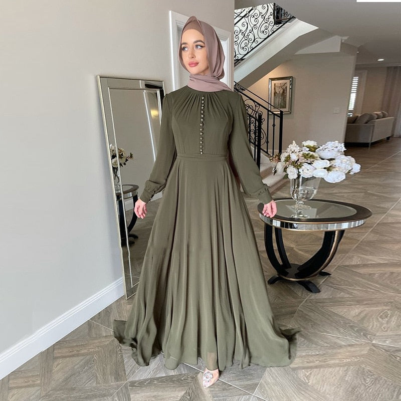 Djellaba Muslim Dress Big Swing Abaya Elegant Long Muslim Abayas Women Modest Wear Clothing EID Robes Belt
