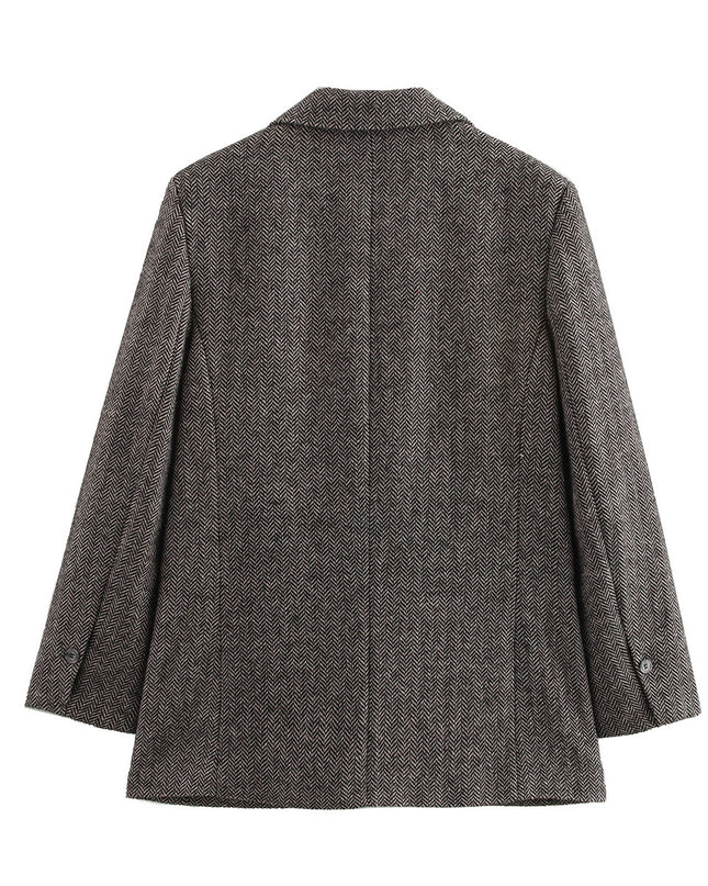 Autumn And Winter New Suit Coat Commute Minimalist Versatile Herringbone Pattern Wool-containing Suit Jacket