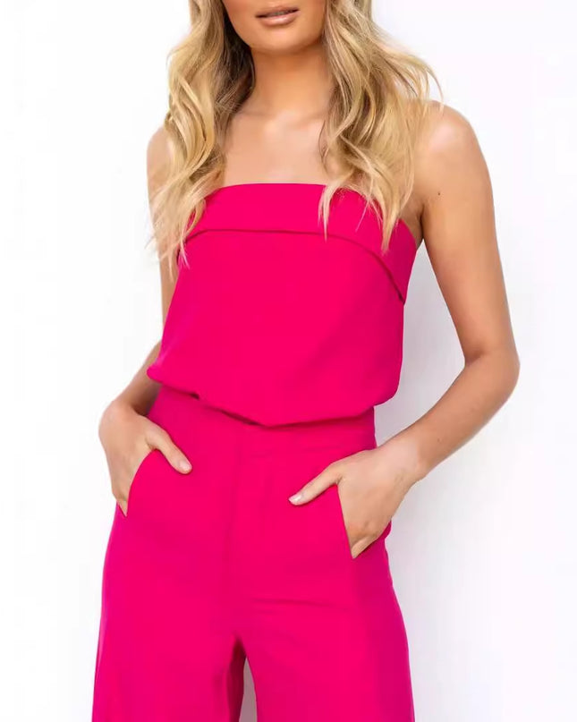 Kvinnors Casual Off-shoulder Omlotttopp och Byxor Kostym