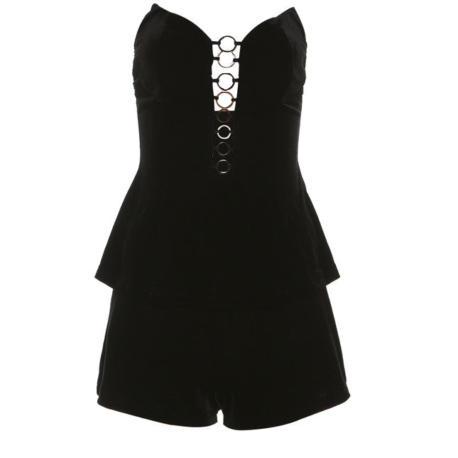 Werten Sie Ihre Sommergarderobe mit unserem schicken schwarzen High-Waisted Shorts Anzug auf!