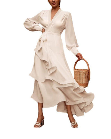 Deep V Sexy Solid Color Long Elegant Dress
