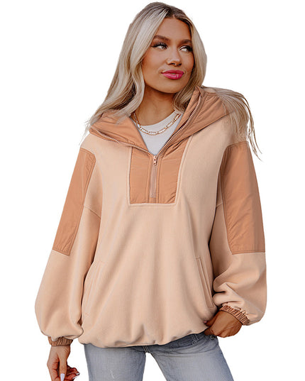 Leisure Style Overszie Contrast Color Long Sleeves Sweater