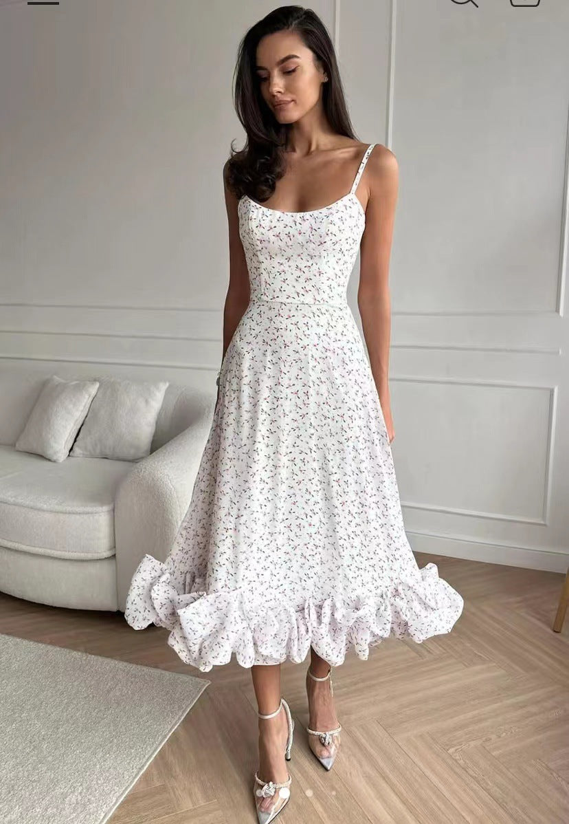 Women's Large Swing Three-dimensional Flower Line Skirt