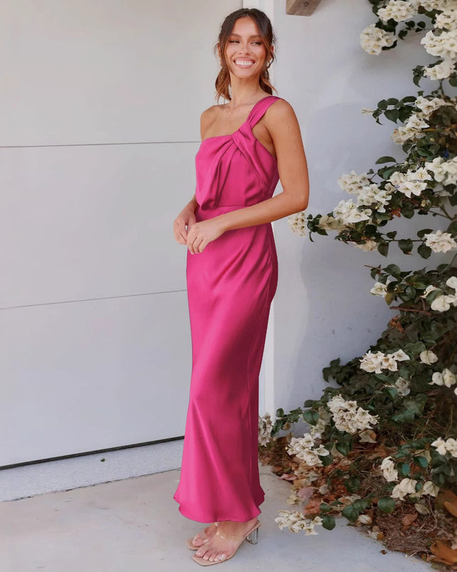 Damen ärmelloses, schulterfreies langes Kleid