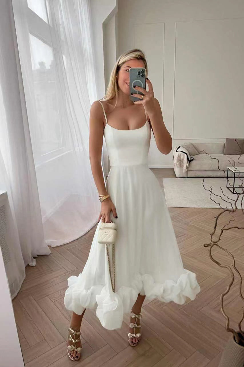 Women's Large Swing Three-dimensional Flower Line Skirt
