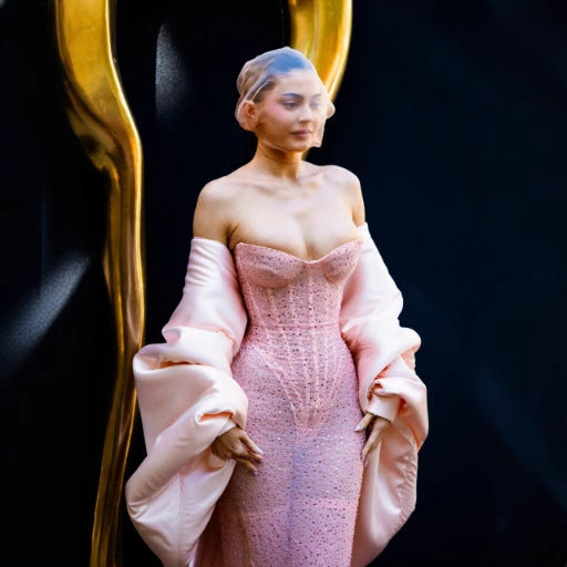 Europäisches und amerikanisches sexy Pailletten-Fischgräten-Tube-Top-Kleid mit schlanker Passform