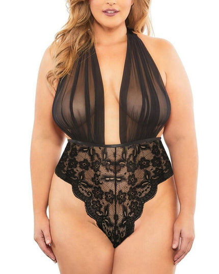 Sexy Damen-Dessous Einteiliger Spitzen-Body Mesh Babydoll Lenceria Mujer Erotische Dessous Damen Erotisches Set Offener BH