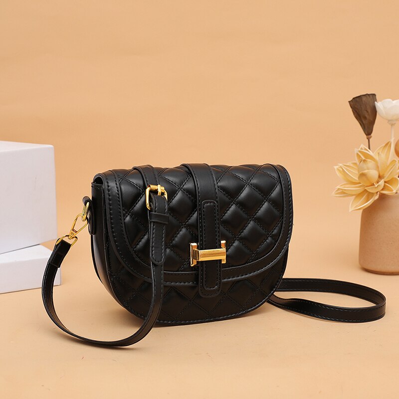 Women's Black Flap Crossbody Bag