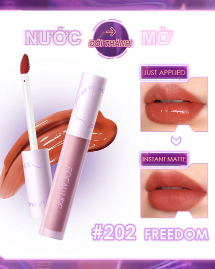 SwitchMode Airy Matte Lip Gloss Waterproof Long-Lasting Liquid Lipstick Transfer-Proof Lip Tint Lip Glaze Cosmetics