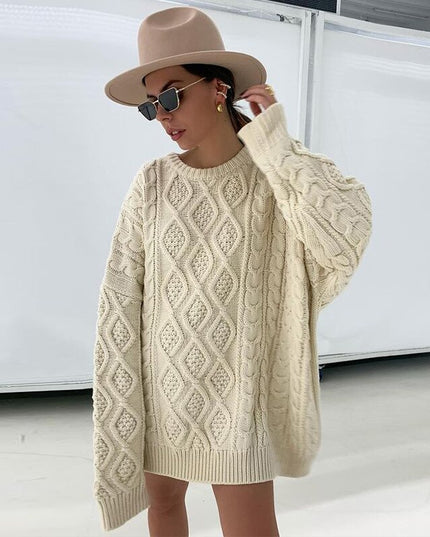 Fall Winter Twist Knitted Sweaters for Women Oversized Pullover Casual Long Sleeve Sweater Top Clothes Sueters