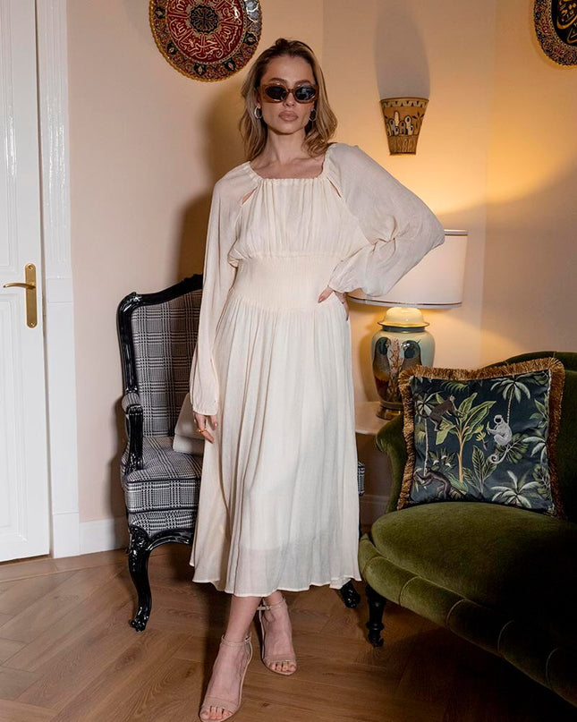 Chiffon Langarm Weiß Sommer Maxikleider Elegante Damen Abendpartykleider Vintage Boho Strandkleider Für Frauen