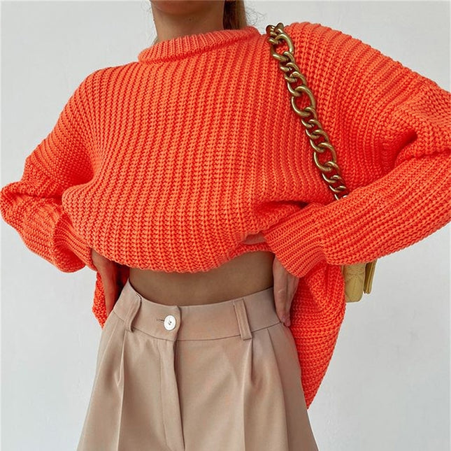 Autumn Winter Knitted Sweaters Sweaters for Women Fashion Long Sleeve Pullover Sweater Oversized Christmas Clothes