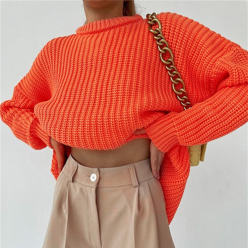 Autumn Winter Knitted Sweaters Sweaters for Women Fashion Long Sleeve Pullover Sweater Oversized Christmas Clothes