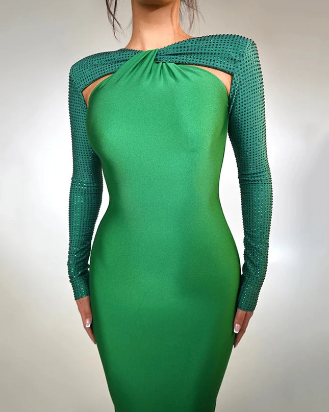Glitzerndes Maxi-Kleid für Damen – glänzendes Bodycon-Kleid für Nachtclub-Partys