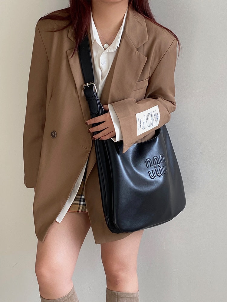 Large Capacity Commuter Messenger Bags for Women Soft Ladies Pu Leather Business Shoulder