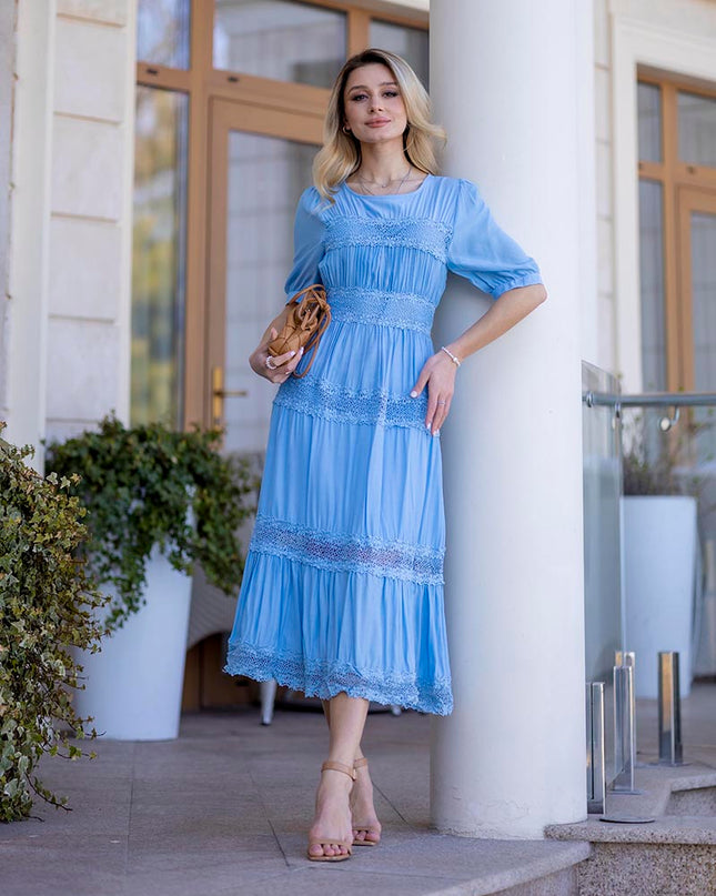 Vintage Kurzarm Hohlspitze Chiffon Maxikleid Sexy Bodycon Strandkleid Elegante Abendkleider für Damen Sommer 2023