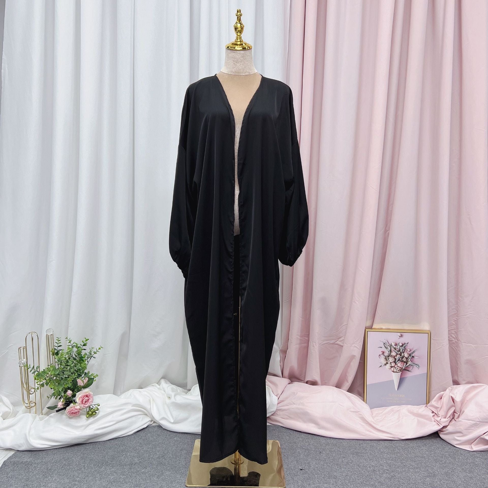 Suits Kaftan Satin Islam hijab Muslim Dress Sets Robe Longue Kimono Ensemble Femme Musulmane Abayas
