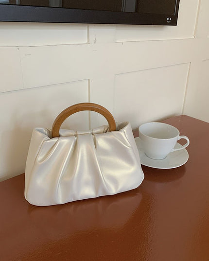 Sweet Pearl Handle Women's Small Shoulder Bags Pleated