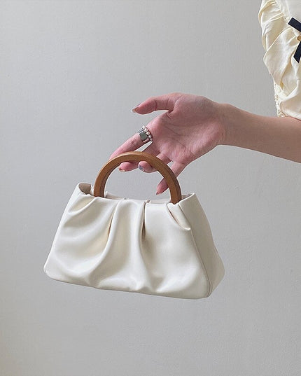 Sweet Pearl Handle Women's Small Shoulder Bags Pleated