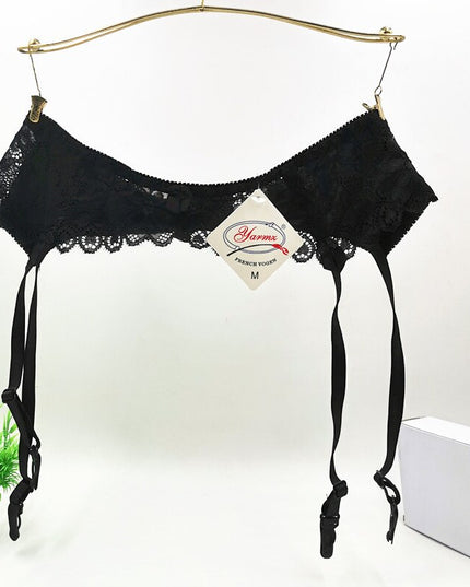 Sexig strumpebandshållare för kvinnor, plus size, spets, genomskinlig underkläder, justerbar dubbelknäppt hållare för strumpor
