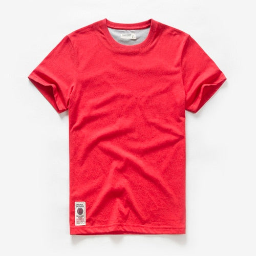 Men's T-shirt for Men Cotton Solid Color T Shirt Men Causal Goth Punk O-neck Basic Tshirt Male High Quality Classical Tops