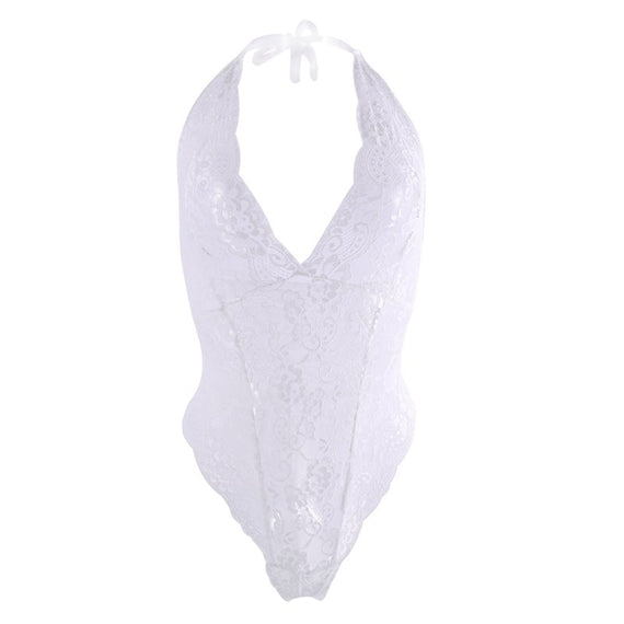 Lace Bodysuit Women Sexy Mesh Bodysuit Erotic Sleeveless Teddy Transparent Deep V Lingerie Dress Hot Erotic Lingerie