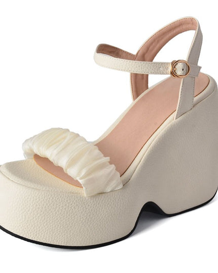 Women Sandals Wedges Ultrahigh Heel Platform Hill Buckle Strap Sweet Dating Female Shoes